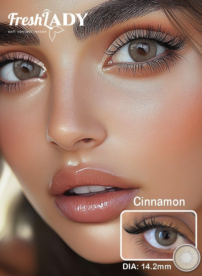 FreshLady Colored Contact Lenses with Power 14.20mm Yearly Disposable – Natural Eye Makeup Look, Comfortable Daily Wear, Stylish Fashion Lenses - Image 2