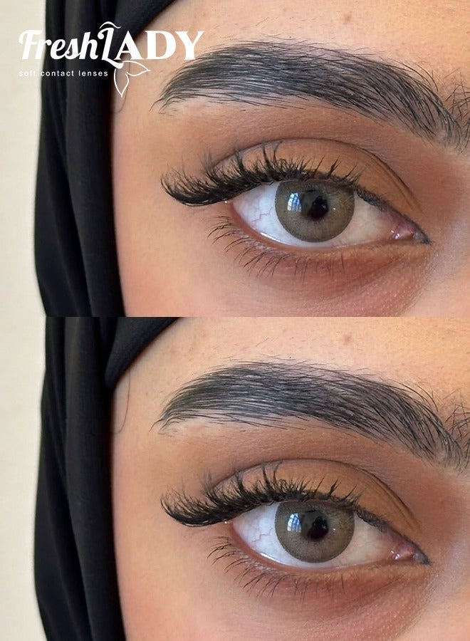 FreshLady Colored Contact Lenses with Power 14.20mm Yearly Disposable – Natural Eye Makeup Look, Comfortable Daily Wear, Stylish Fashion Lenses - Image 1