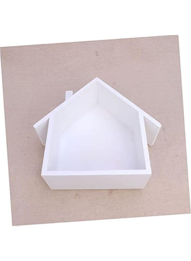 Wall Shelf Mounted Storage Shelf Wooden Storage Rack Wooden Wall Shelf Small House Shaped Wall Shelf  - Image 5