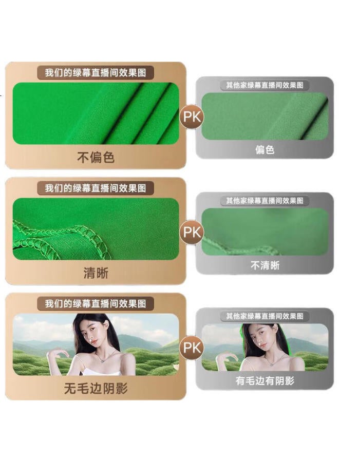 Beiyang 3*2 Meter Green Cloth, Professional Portable Green Screen, Thickened Photography Backdrop, Video And Green Screen, Solid Color Background, Chroma Key Cloth, Fill Light, Shooting Props, Stand, Background Frame - Image 1