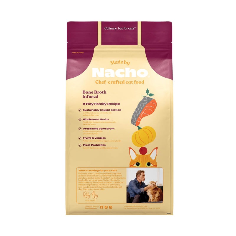 Made by Nacho Dry Cat Kibble 4lb Bag, High Protein and Grain-Friendly Premium Cat Food, Sustainably Caught Salmon and Pumpkin, Infused with Bone Broth for Hydration, Limited Ingredients, Single Bag - Image 2