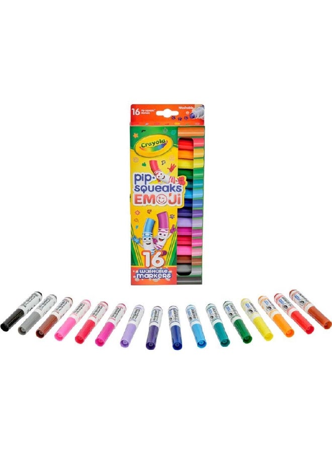 كرايولا بيب-سكويكس مجموعة أقلام إيموجي القابلة للغسل المكونة من 16 قطعة بألوان متعددة وبأبعاد 27.94 × 10.64 × 1.9 سم CRA5887170000 - Image 3