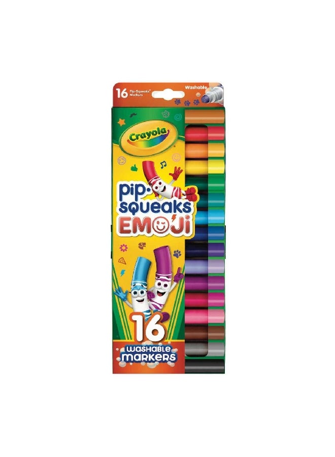 كرايولا بيب-سكويكس مجموعة أقلام إيموجي القابلة للغسل المكونة من 16 قطعة بألوان متعددة وبأبعاد 27.94 × 10.64 × 1.9 سم CRA5887170000 - Image 2