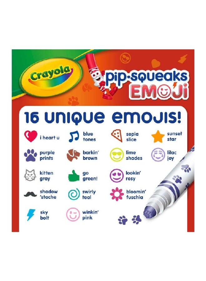 كرايولا بيب-سكويكس مجموعة أقلام إيموجي القابلة للغسل المكونة من 16 قطعة بألوان متعددة وبأبعاد 27.94 × 10.64 × 1.9 سم CRA5887170000 - Image 5