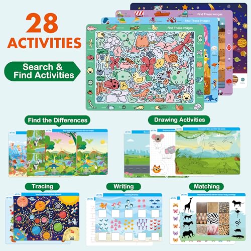 BenBen Preschool Learning Activities 28 Pages Search and Find Books Travel Game for Road Trip Kindergarten Educational Toys Birthday Gift for Kids Toddlers Ages 3 4 5 6 - Image 5