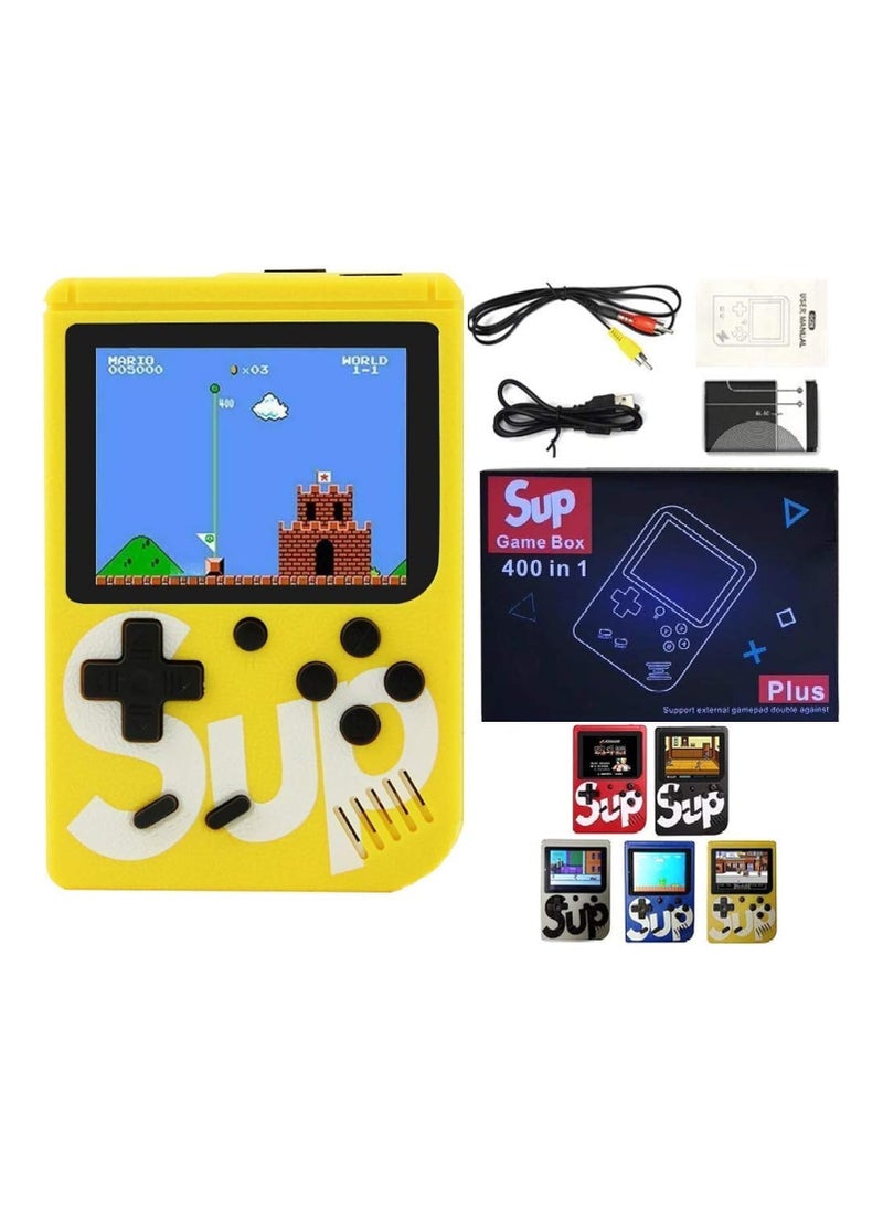 Generic SUP Game Box Plus 400 in 1 Retro Games UPGRADED VERSION mini Portable Console Handheld Gift Kids Boys/Girls 3,4,5,6,7,8,9,10 Years Yellow  - Image 1