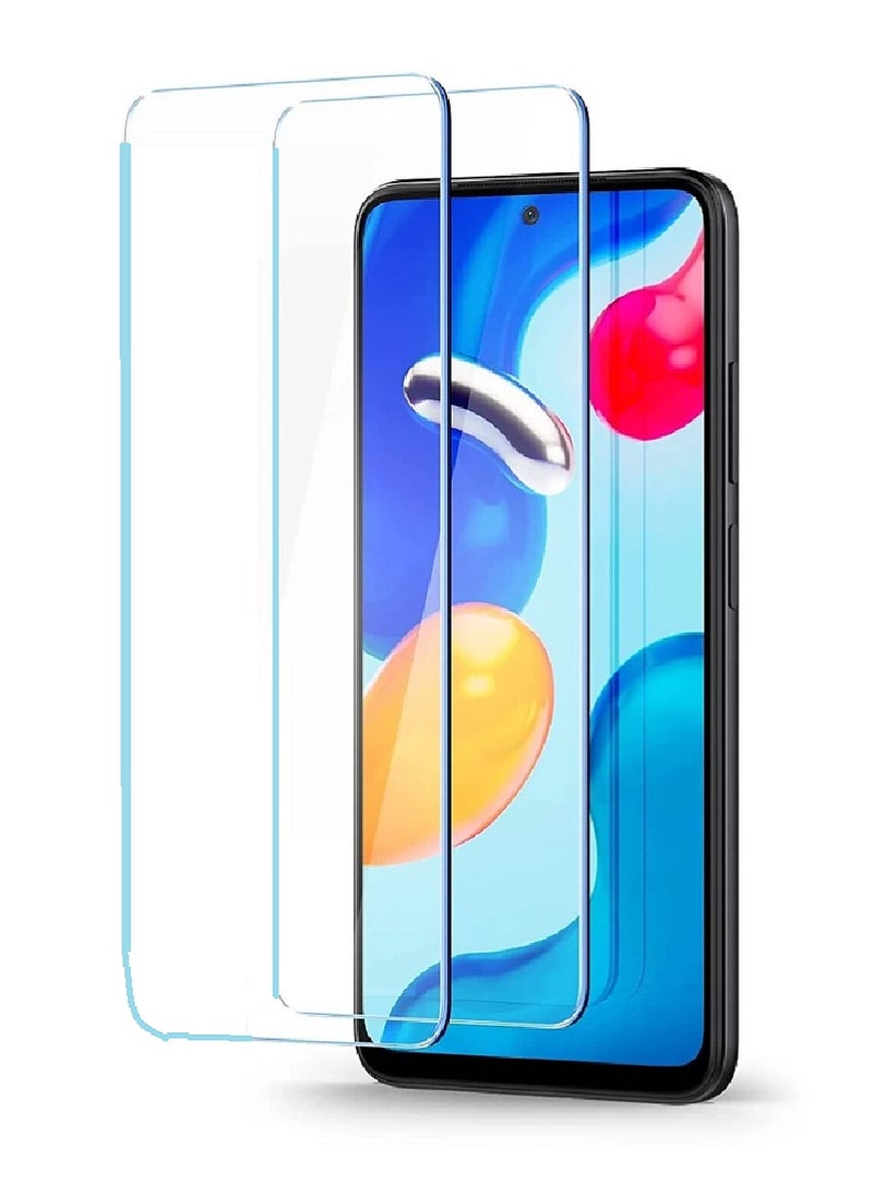 Super 2 Pieces Tempered Glass Screen Protector Clear Designed For Xiaomi Redmi Note 11S Full Screen Coverage And Bubble Free - Image 1