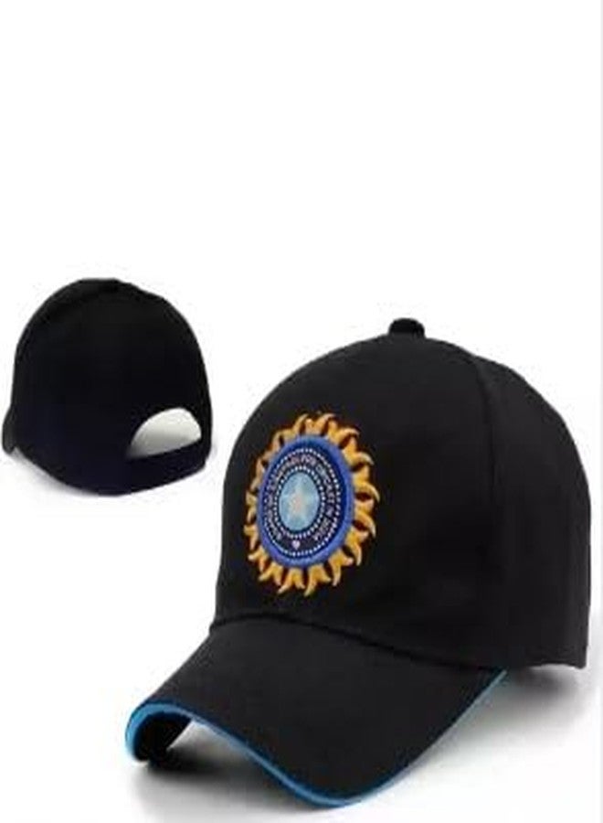 FASHOLIC Unisex Mens Cap with Adjustable Buckle Caps Men for All Sports Cricket Caps for Men Women Fans Sports Caps (Black) - Image 5