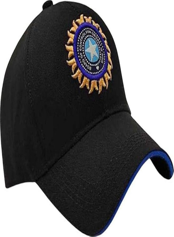 FASHOLIC Unisex Mens Cap with Adjustable Buckle Caps Men for All Sports Cricket Caps for Men Women Fans Sports Caps (Black) - Image 1