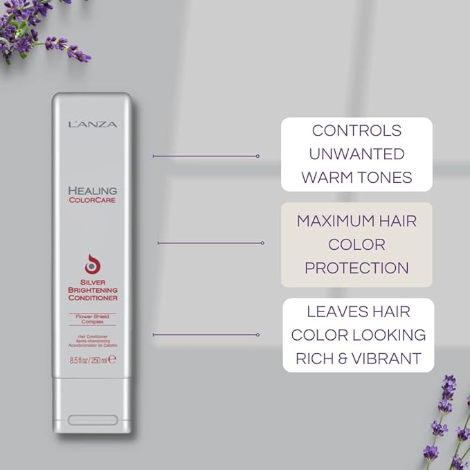 LANZA Healing ColorCare Silver Brightening Shampoo for Silver Gray White Blonde Highlighted Hair Boosts Shine and Brightness while Healing Controls Unwanted Warm Tones 300ml - Image 3