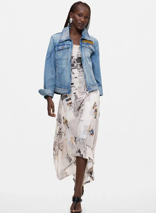Desigual Blue Printed Mickey Jacket for Women | Best Price UAE