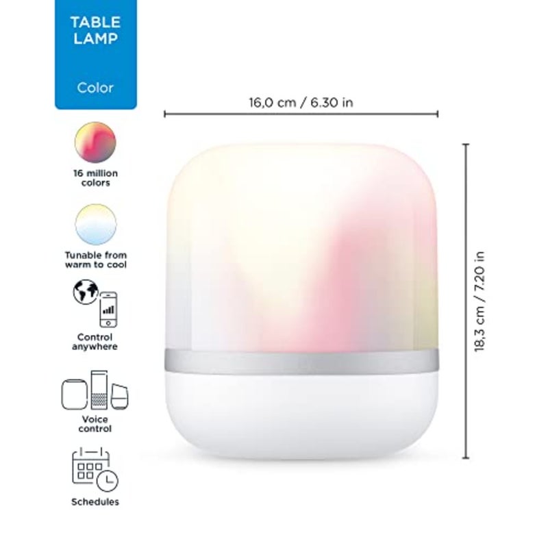 مصباح طاولة LED ذكي محمول من Connected Hero v2، مزود بتقنية WiFi، 16 مليون لون، متوافق مع Alexa وGoogle Home Assistant، لا يتطلب محورًا - Image 4