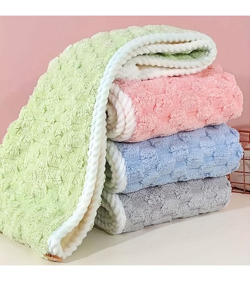 Grey Dry Hair Cap Double Layer Thickened Microfiber Quick Dry Super Absorbent Soft Comfort Head Wrap for Hair Drying Essential Daily Towel Bathroom Supplies - Image 2