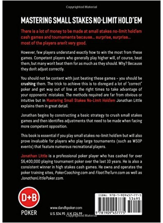 D & B Publishing Mastering Small Stakes No-Limit Hold'em: Strategies to Consistently Beat Small Stakes Poker Tournaments and Cash Games  - Image 2