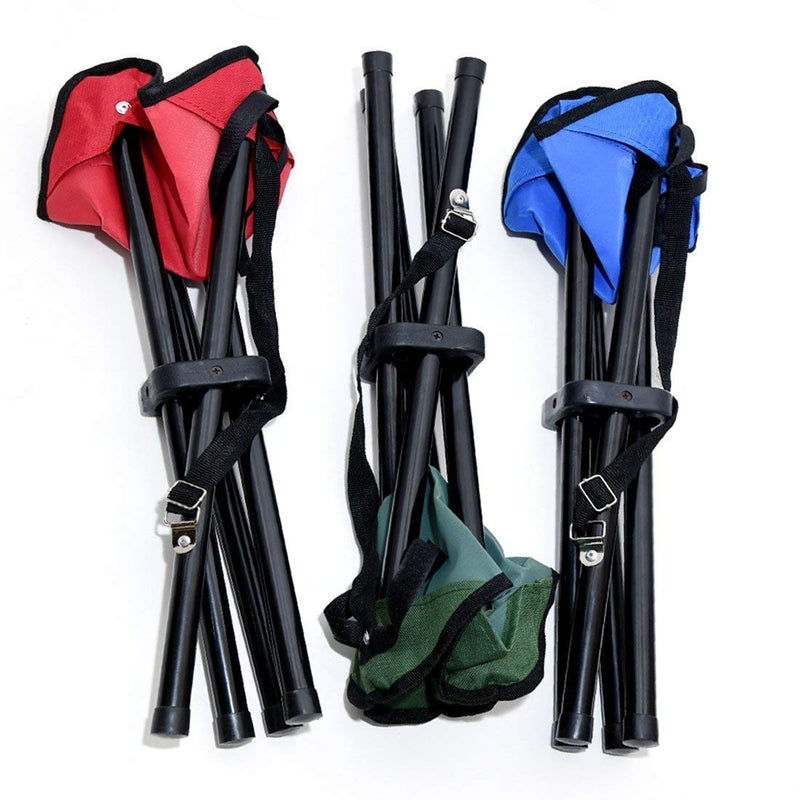 Ôhm HM treading Foldable 4 Leg Camping Stool Travelling Fishing Hiking Beach Garden Stool Ideal Travelling Lawn Patio Perfect Adult Chair Outdoor Mini Folding Chair - Image 5