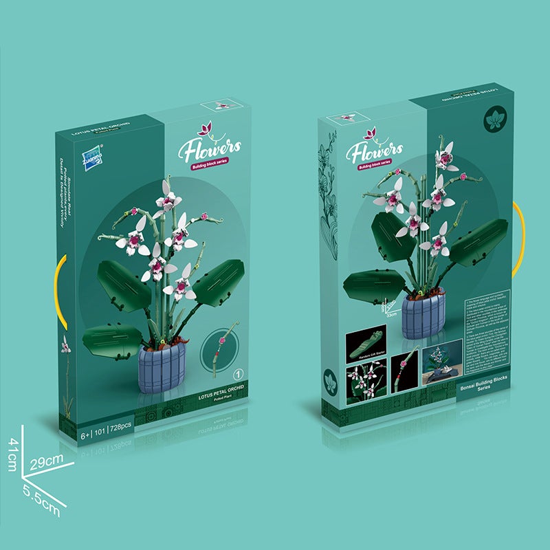 Children'S Puzzle Assembled Small Particle Building Blocks Flower Simulation Narcissus Sunflower Rose Potted Building Blocks Model Toys - Image 5