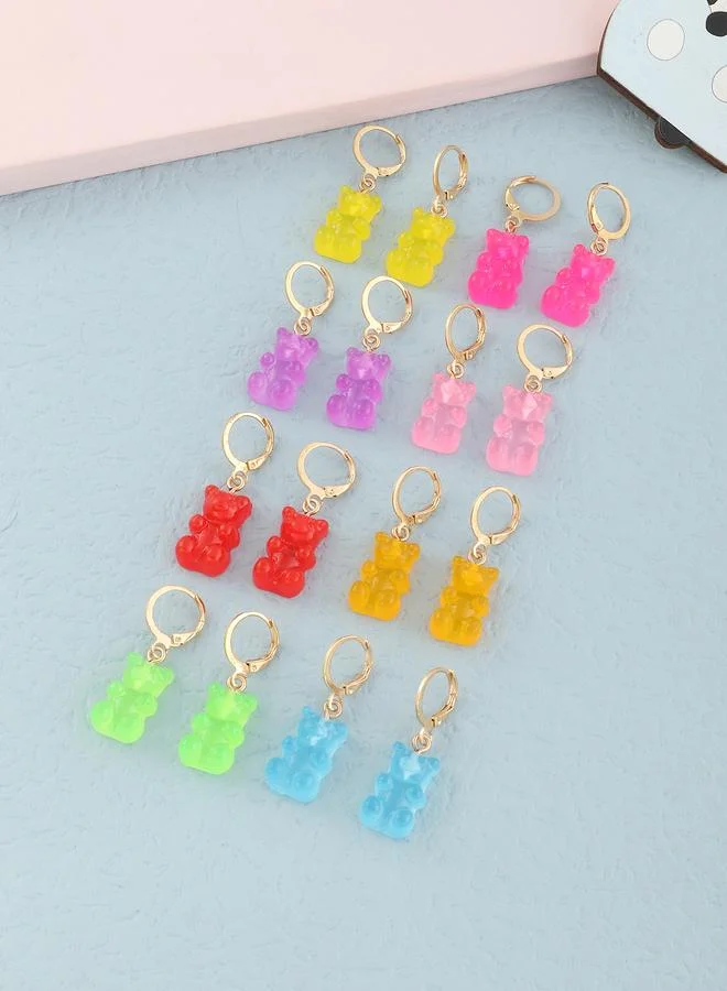 Take Two Girls Set of 8 - Bear Hoop Earrings