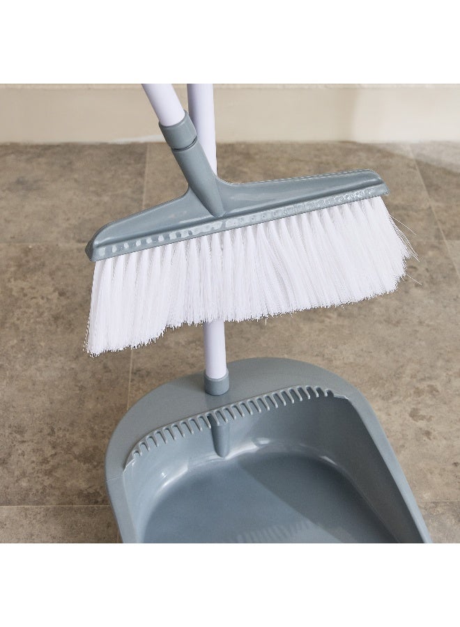 Home Box Long Handle Dustpan and Brush Set - Grey - Image 4