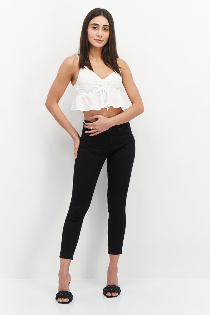 MONKI Women Plain Skinny Pants, Black - Image 4