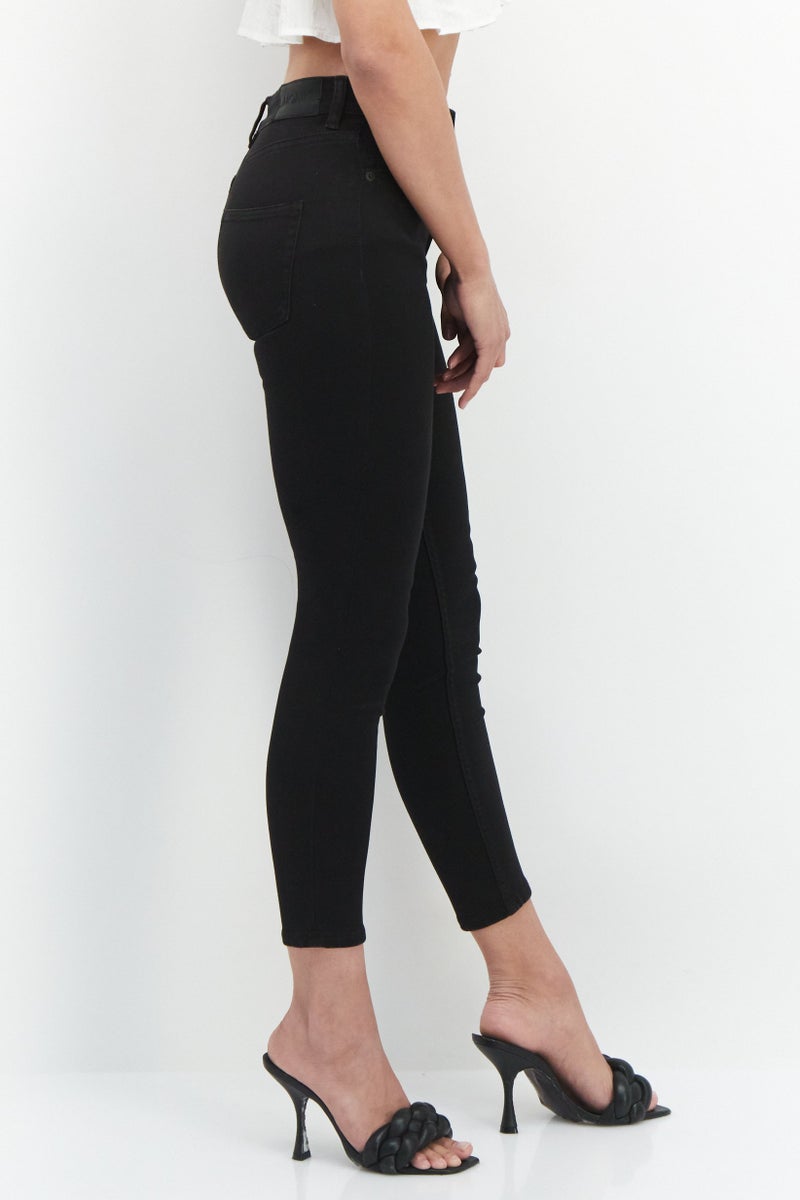 MONKI Women Plain Skinny Pants, Black - Image 2