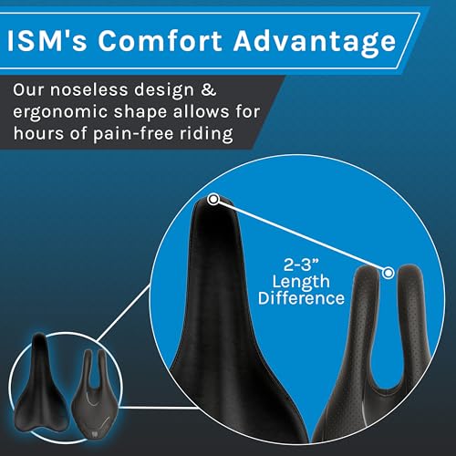 ISM PS 1.0 No Nose Bike Saddle - Firm and Noseless Bike Seat Designed for Triathletes, Time Trial Riders, and Road Racers - Patented Split Nose Bicycle Saddle Designed for Reduced Discomfort - Image 3