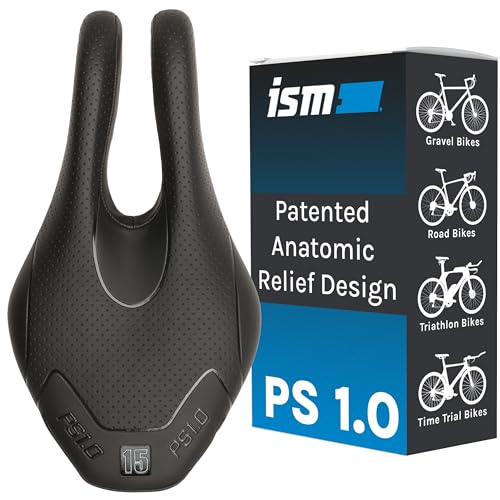 ISM PS 1.0 No Nose Bike Saddle - Firm and Noseless Bike Seat Designed for Triathletes, Time Trial Riders, and Road Racers - Patented Split Nose Bicycle Saddle Designed for Reduced Discomfort - Image 1