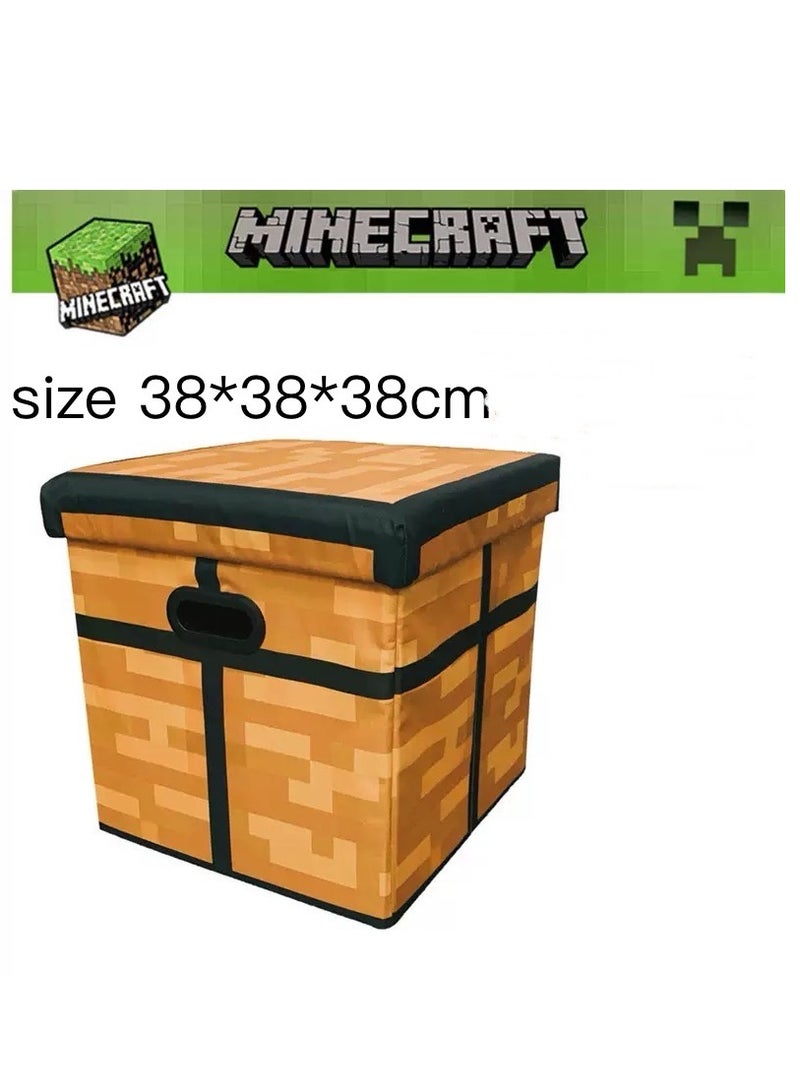 Foldable Minecraft Storage Box - Chest Cube Organizer for Toys & Clothes, kids room storage treasure chest size :38x38x38cm 