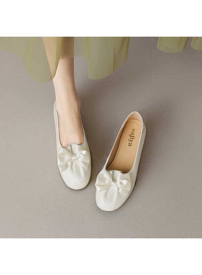 SAFIYA Lamb Skin Saturday 2025 Spring/autumn New Women's Fashion Comfortable Versatile Flats - Image 2