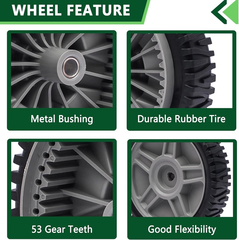 TENGMUJX 193912X460 Lawn Mower Wheels Fit for Husqvarna Craftsman Poulan Push Mower Front Drive Wheels Mower Replaces 193912X460 532400543 581009202 581009203 8" x 1-3/4"(2 Pack) - Image 3