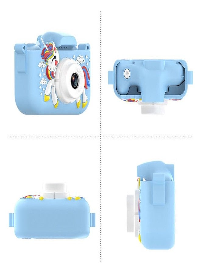 SUNNIFA Kids Toy Camera, Dual Selfie Digital Camera with Unicorn Silicone Cover, Photography and Video Recording, Pink, Christmas Birthday Gift for Toddler (Blue) - Image 2