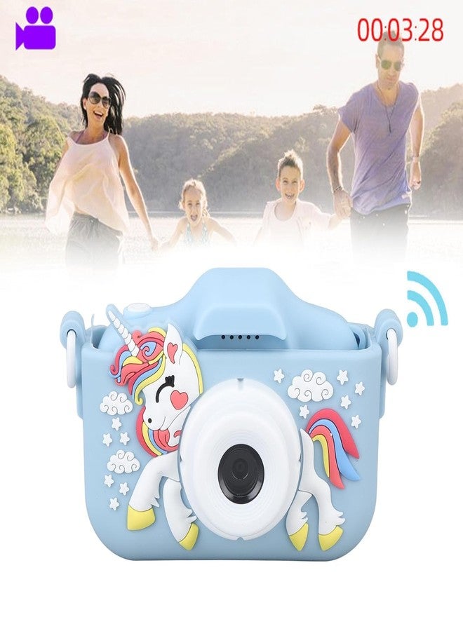 SUNNIFA Kids Toy Camera, Dual Selfie Digital Camera with Unicorn Silicone Cover, Photography and Video Recording, Pink, Christmas Birthday Gift for Toddler (Blue) - Image 5