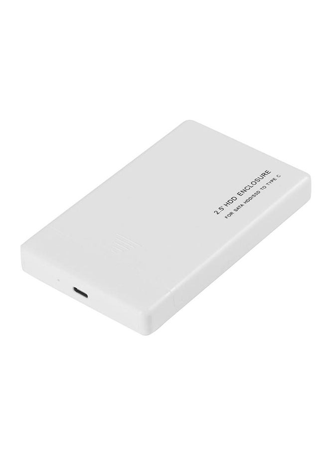 غلاف محرك أقراص صلبة من منفذ ساتا لمحرك أقراص صلبة/محرك أقراص SSD إلى Type-C أبيض