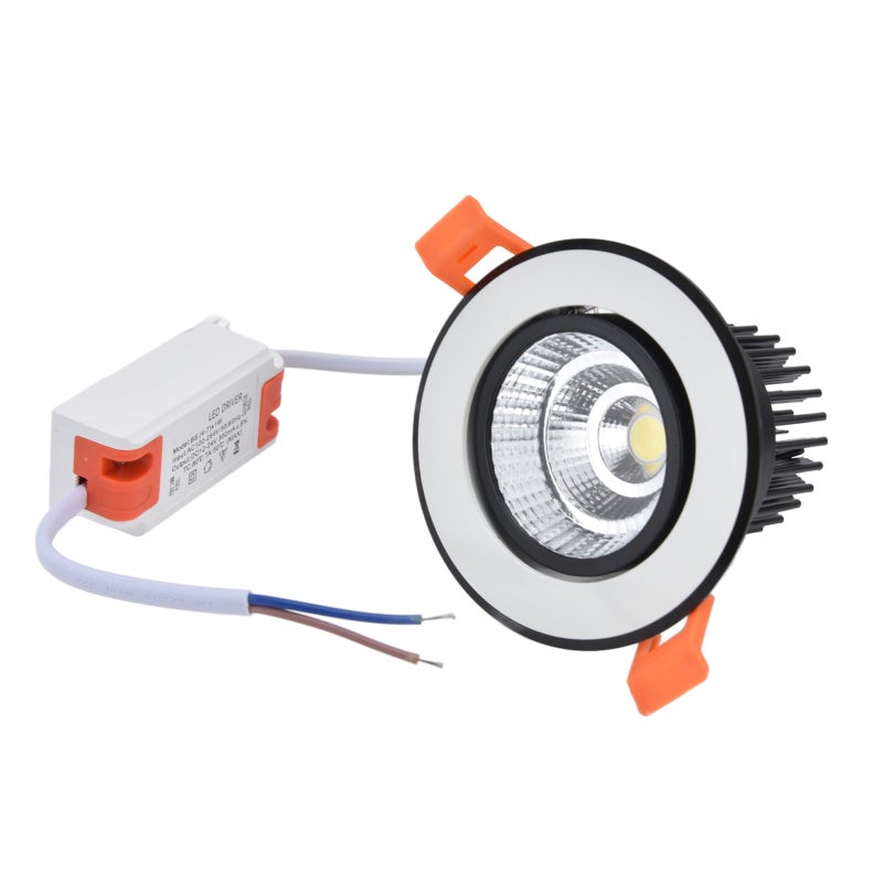مصباح سقفي LED COB بقطر 2.95 بوصة ومغلف من الألومنيوم المصبوب - مصباح سقفي قابل للتعديل خالٍ من التوهج للغرفة النوم والمطبخ وقاعة المعيشة - Image 2