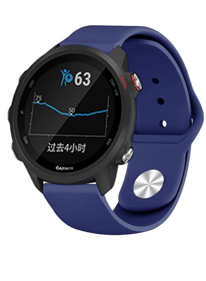 حزام من السيليكون 22 مم لساعة سامسونج جالاكسي 3 45 مم / ساعة 46 مم / ساعة Gear S3 / ساعة هواوي GT2E / GT (42 مم) / GT2 Pro / GT2 46 مم / honor Magic Watch2 48 مم / Amazfit GTR 48 مم / GTR 2 / 2e (كحلي - Image 2