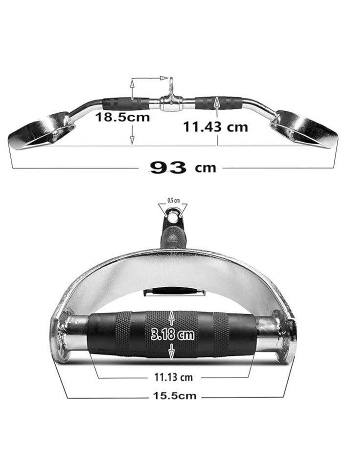 Generic Skyland EM-9233-R Lat Chrome Curve V Shape Bar For Unisex Adult - Black and Chrome  - Image 3
