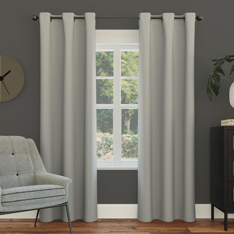 Sun Zero Easton Energy Saving Blackout Grommet Curtain Panel, 40" x 95", Silver Gray - Image 1