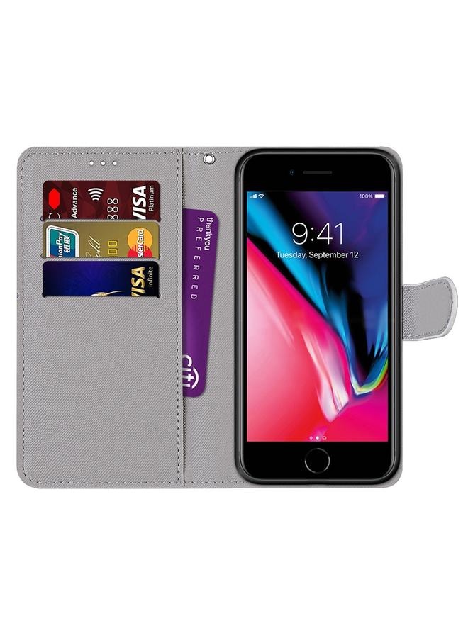 S-TOP Case For iPhone SE 2022 / SE 2020 / 8 / 7 Coloured Drawing Cross Texture Horizontal Flip PU Leather Case with Holder & Card Slots & Wallet & Lanyard - Image 3