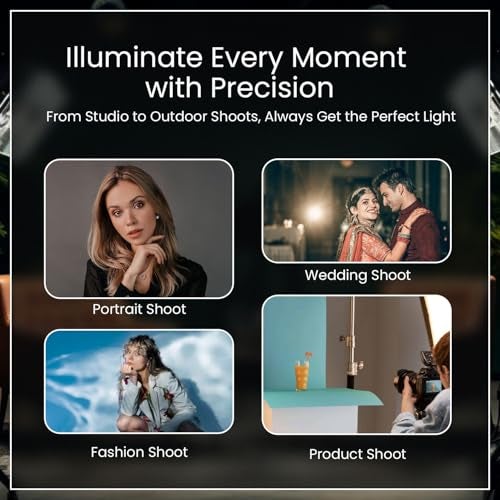 HIFFIN (COB-150P) 150W Bi Color Continuous LED Light with 18CM Reflector & Infrared Remote, AC Power, 3200K-5600K Color Temperature Control, 13800lx @1m, Ideal for Photography and Videography - Image 4