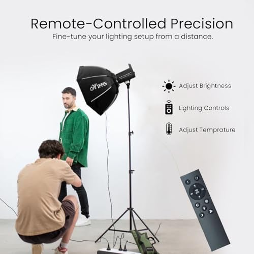 HIFFIN (COB-150P) 150W Bi Color Continuous LED Light with 18CM Reflector & Infrared Remote, AC Power, 3200K-5600K Color Temperature Control, 13800lx @1m, Ideal for Photography and Videography - Image 5