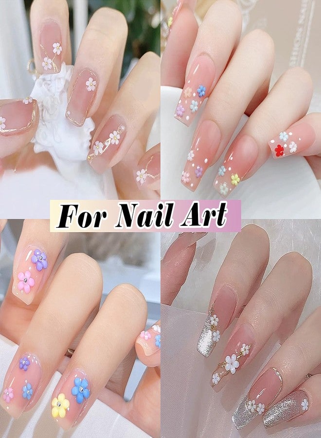 FOIMAS 3D Flower Nail Charms,3 Boxes Flower Acrylic Nail Art Rhinestones with Gold Silver Pearl Beads Tweezer for DIY Nail Art Decoration Supply - Image 5