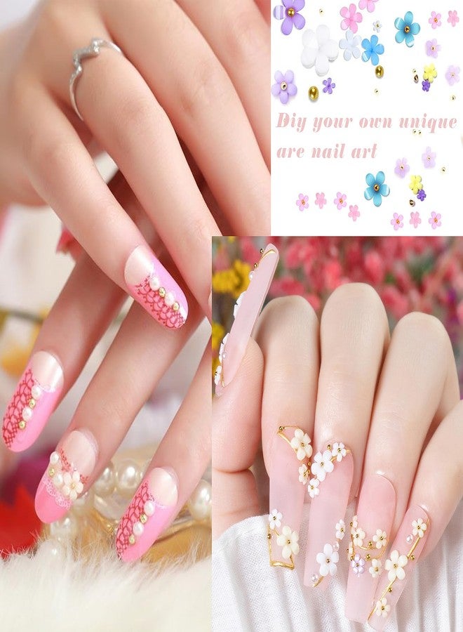 FOIMAS 3D Flower Nail Charms,3 Boxes Flower Acrylic Nail Art Rhinestones with Gold Silver Pearl Beads Tweezer for DIY Nail Art Decoration Supply - Image 4