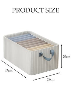 DUNISO 3PCS Wardrobe Clothes Organizer with Portable Handle Steel Frame Support Large Capacity Closet Storage Organizer for Clothes Jeans Washable Closet Storage Boxes Storage Bin for Home Office  - Image 2