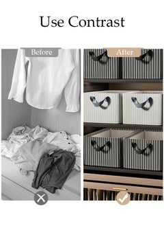 DUNISO 3PCS Wardrobe Clothes Organizer with Portable Handle Steel Frame Support Large Capacity Closet Storage Organizer for Clothes Jeans Washable Closet Storage Boxes Storage Bin for Home Office  - Image 3