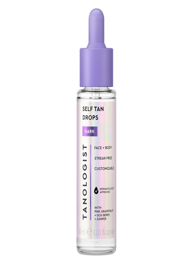 Tanologist Dark Self Tan Drops, Streak-Free Body & Face Tanning Drops, No Fake Tan Smell, For Moisturizer & Lotion, Bronzing Face Tanner, Skincare Ingredients, Vegan, 1.01 fl. oz/30 ml Bottle - Image 1