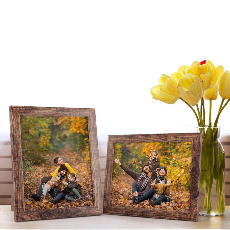 PETAFLOP 8x10 Picture Frame Set of 7  Rustic Frames Display 8 by 10 Inch Photo for Wall or Tabletop - Image 3