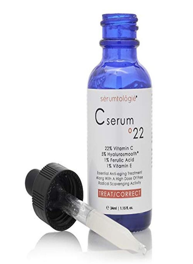 serumtologie - Vitamin C Serum - 22% Vitamin C Serum For Face & Skin-Antioxidant Rich Formulation With 5% Hyaluronic Acid, 1% Ferulic Acid-1.15 Ounces - Image 1