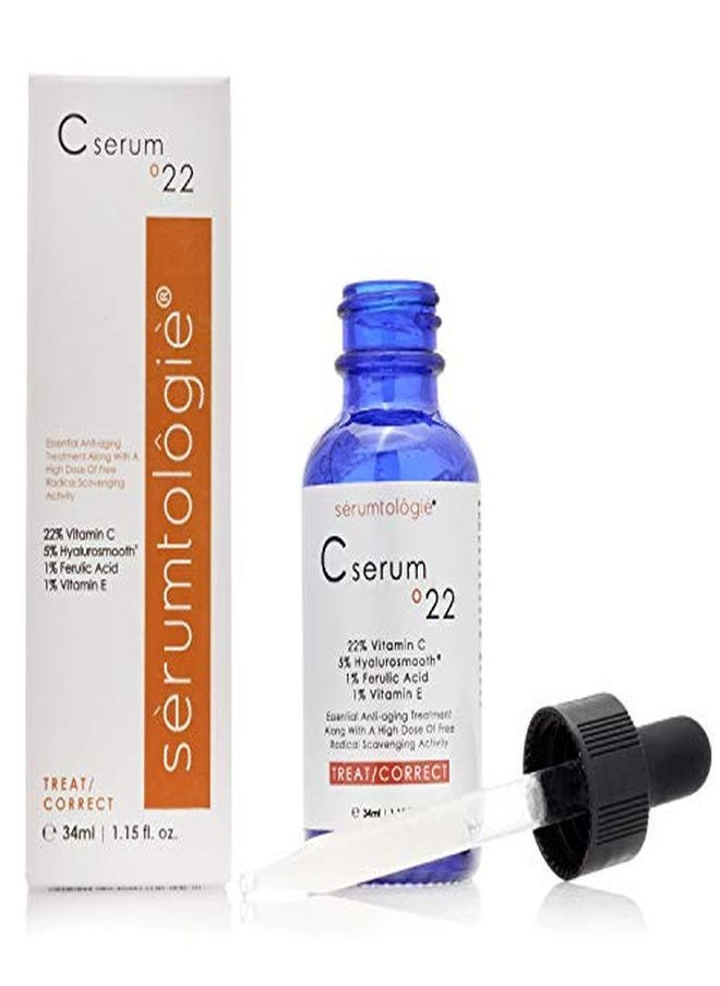 serumtologie - Vitamin C Serum - 22% Vitamin C Serum For Face & Skin-Antioxidant Rich Formulation With 5% Hyaluronic Acid, 1% Ferulic Acid-1.15 Ounces - Image 1