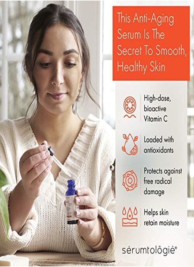 serumtologie - Vitamin C Serum - 22% Vitamin C Serum For Face & Skin-Antioxidant Rich Formulation With 5% Hyaluronic Acid, 1% Ferulic Acid-1.15 Ounces - Image 1