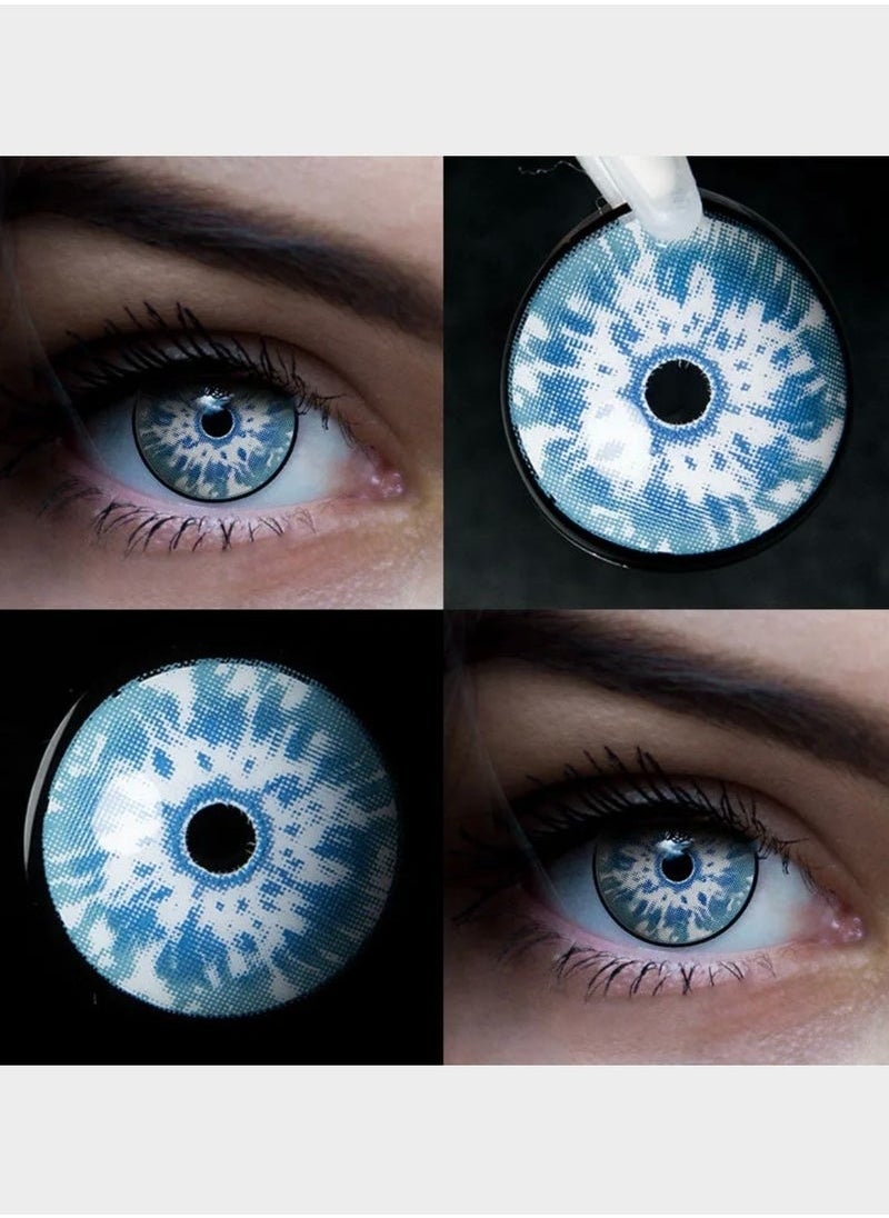 CGSYJ Jujutsu Kaisen Satoru Gojo Eye Mask + Ocean Blue Contact Lenses Unisex Beauty Large Eye Circle Colored Contact Lenses Brown Lenses, 2 Pieces (Ocean Blue)  - Image 3