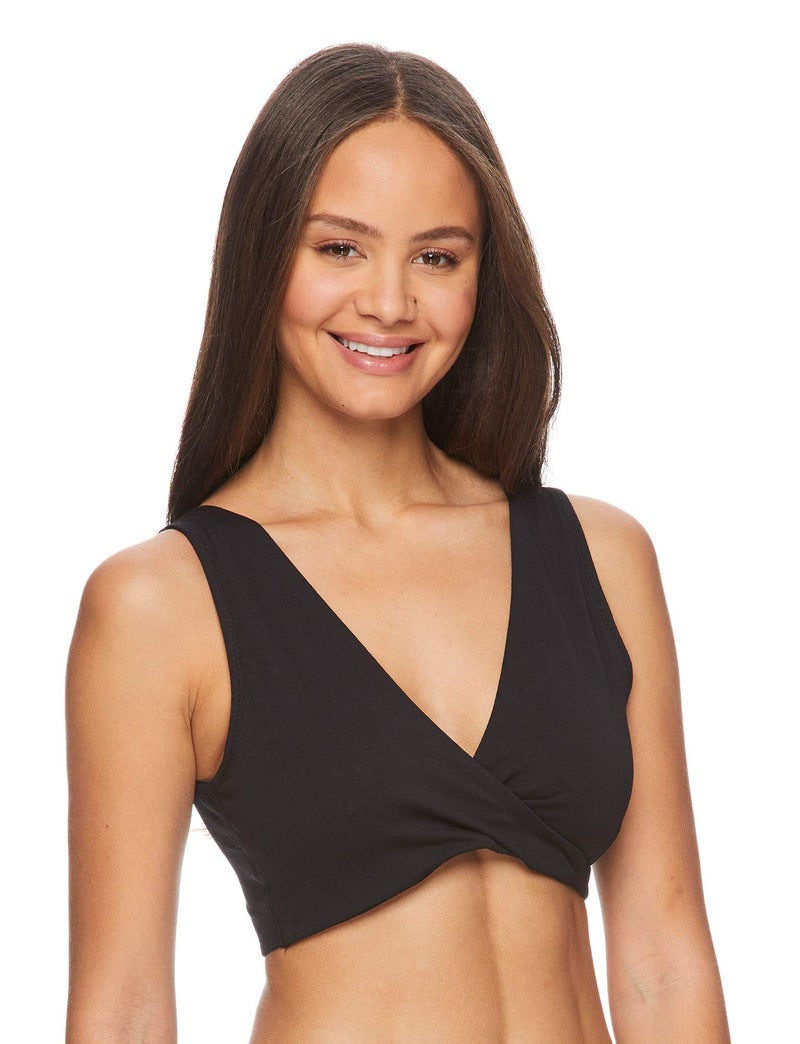 Lamaze Women's Cotton Spandex Sleep Bra for Nursing and Maternity, Black, Large - Image 1